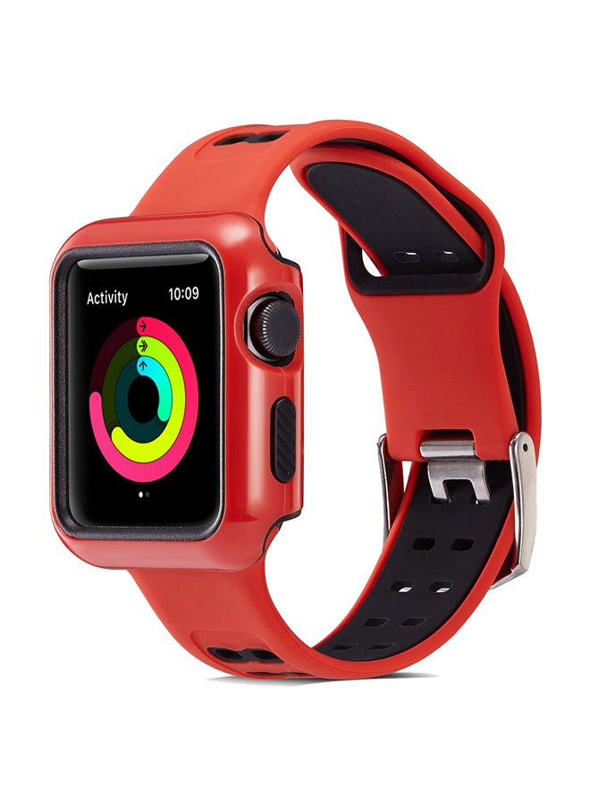 Voberry Replacement Band With Protective Case Cover For Apple Watch Series 3/2/1 Multicolour - Image 2