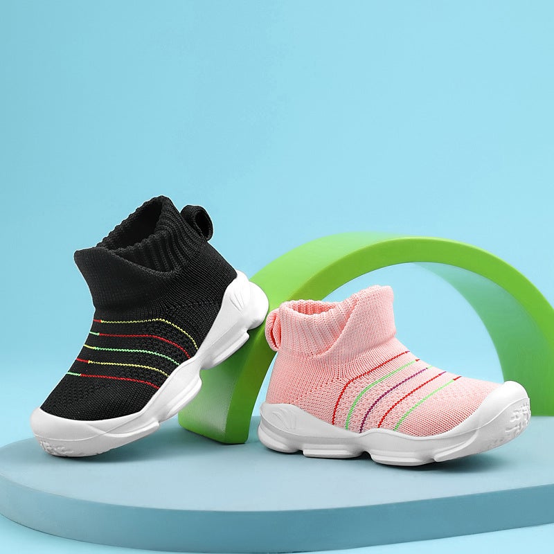 Children'S Socks 2024 New Fly-Woven Breathable Non-Slip Thin Cushioning Light Elastic Wear-Resistant Sports Casual Shoes Tide - Image 5