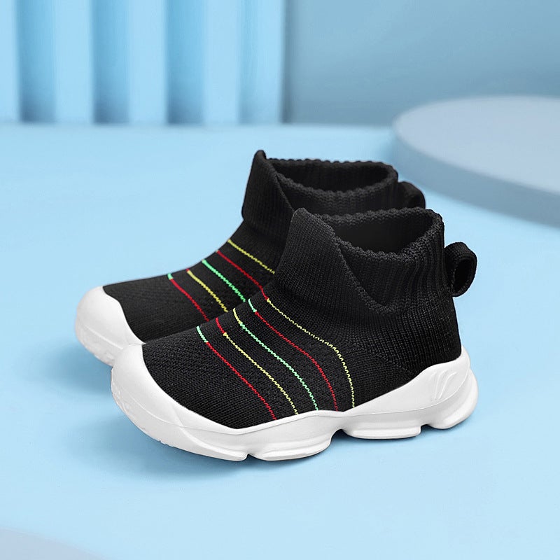 Children'S Socks 2024 New Fly-Woven Breathable Non-Slip Thin Cushioning Light Elastic Wear-Resistant Sports Casual Shoes Tide - Image 3