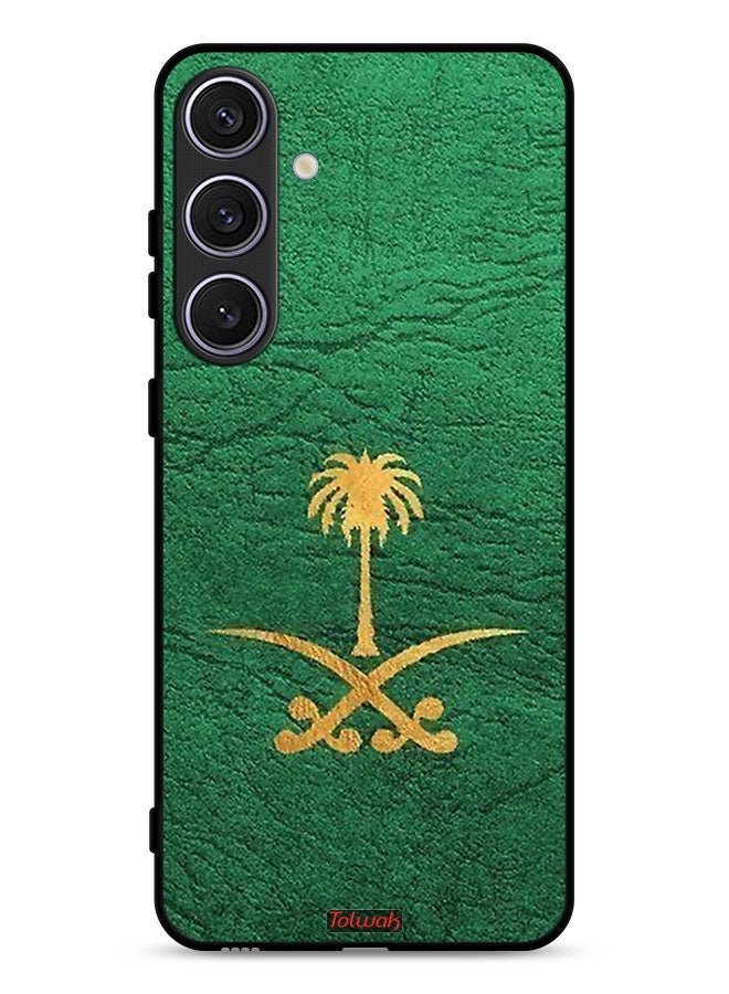 Tolwak Samsung Galaxy S24 Plus 5G Protective Case Cover Kingdom Of Saudi Arabia Sign On Leather - Image 1