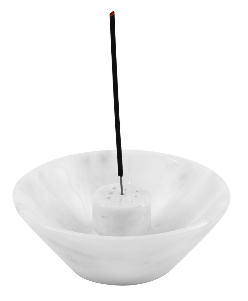 Radicaln Marble Incense Holder for Stick 5.5" Inches White Handmade Incense Burner, Ideal for Bedroom & Living Room Decor, Palo Santo Holder - Image 1
