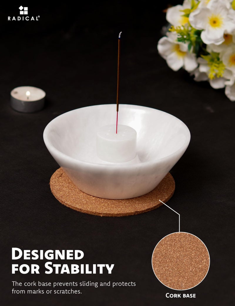 Radicaln Marble Incense Holder for Stick 5.5" Inches White Handmade Incense Burner, Ideal for Bedroom & Living Room Decor, Palo Santo Holder - Image 2