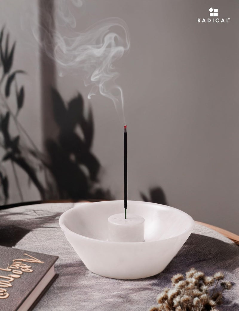 Radicaln Marble Incense Holder for Stick 5.5" Inches White Handmade Incense Burner, Ideal for Bedroom & Living Room Decor, Palo Santo Holder - Image 4