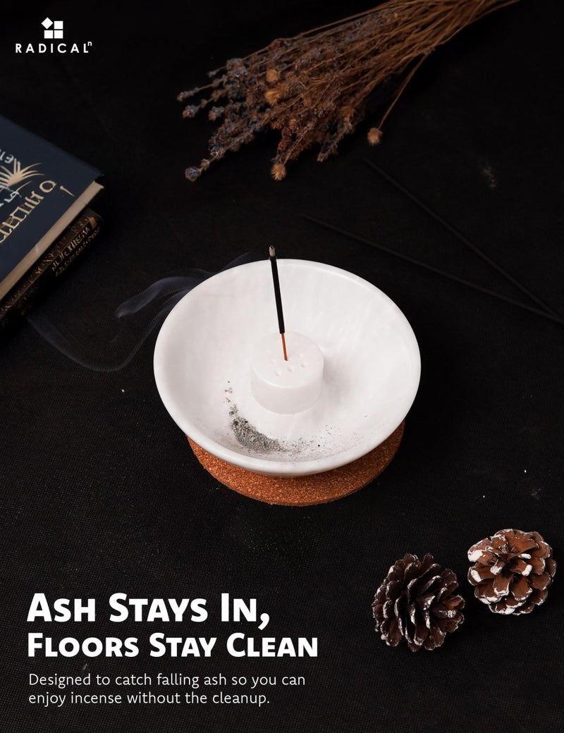 Radicaln Marble Incense Holder for Stick 5.5" Inches White Handmade Incense Burner, Ideal for Bedroom & Living Room Decor, Palo Santo Holder - Image 5
