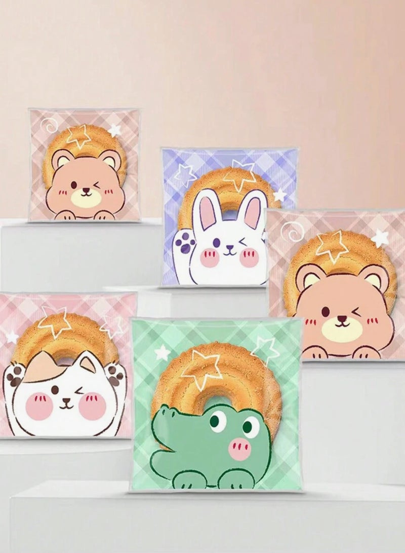 توزيعات العيد اكياس توزيعات العيد و هدايا العيد اكياس تغليف كوكيز 50 قطعة بتصميم رسومات كرتونية جميلة مناسبة للاطفال و توزيعات العيد والهدايا و الحلويات قابل للاغلاق باحكام متنوع الاشكال و التصاميم - Image 1