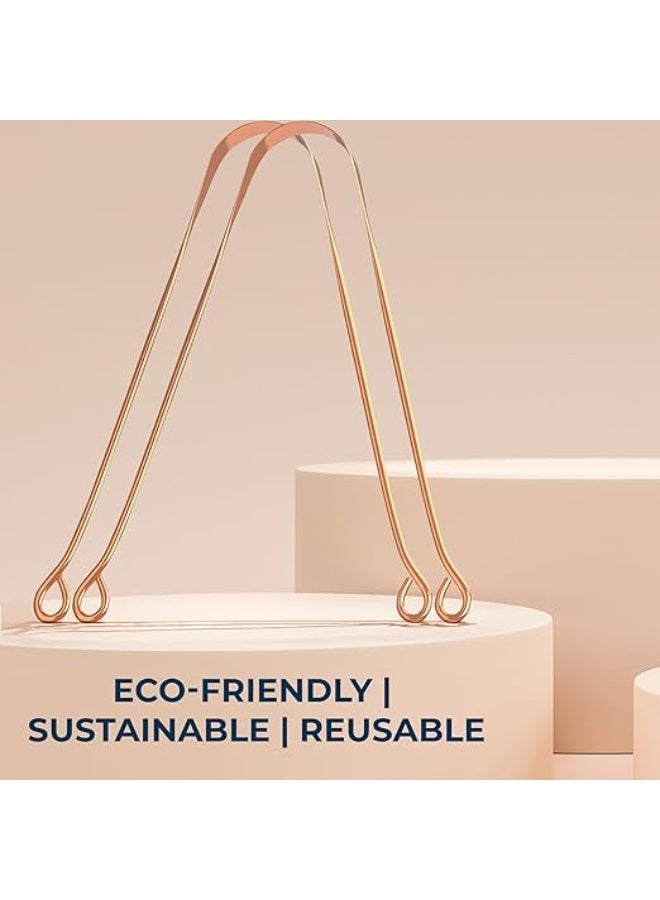 GUBB Copper Tongue Cleaner for Kids & Adults (Pack of 2) - Ayurvedic Tongue Scraper for Fresh Breath,Oral Hygiene |Travel-Friendly,Heavy-Duty,Bacteria Removal,Eco-Friendly,Antibacterial Tongue Cleaner,100% Copper,Reusable,Travel-Friendly Copper Tongue Scraper (Round) | Easy & Safe to Use - Image 4