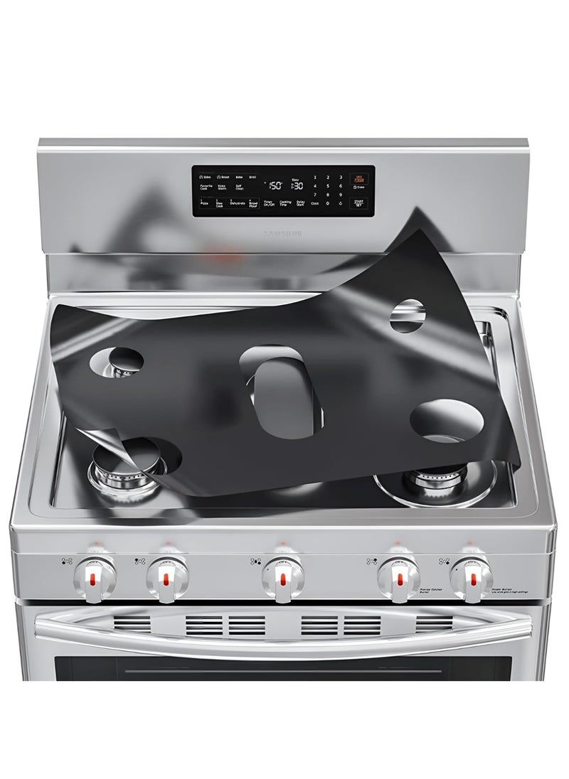 SYOSI 2 Pcs Gas Stove Burner Cover, Gas Stove Protectors for Samsung Gas Stove, Gas Stove Burner Liners Compatible with Samsung Gas Stove Range, for Kitchen Cooking, Reusable, Non-Stick and Easy to Clean  - Image 5
