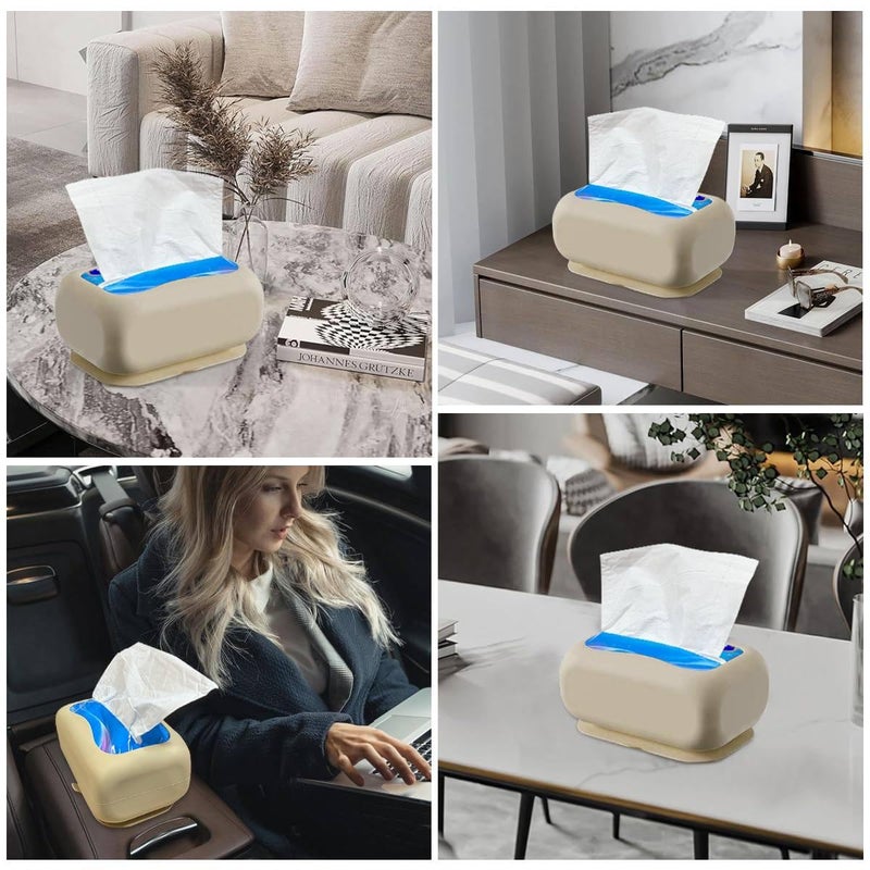Orrda Silicone Tissue Holder, Suction Cup Napkin Storage Box, Household Silicone Suction Cup Tissue Box, Multifunctional Wall Mounted Paper Towel Holders, Reusable Tissue Dispenser (1 Psc_Multicolor) - Image 4