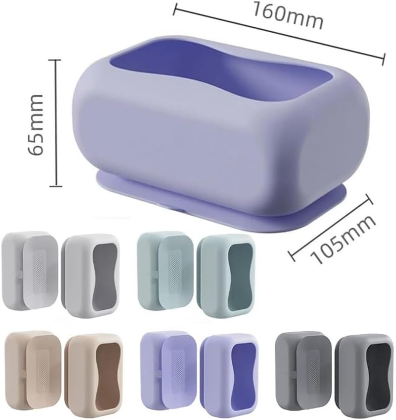 Orrda Silicone Tissue Holder, Suction Cup Napkin Storage Box, Household Silicone Suction Cup Tissue Box, Multifunctional Wall Mounted Paper Towel Holders, Reusable Tissue Dispenser (1 Psc_Multicolor) - Image 2