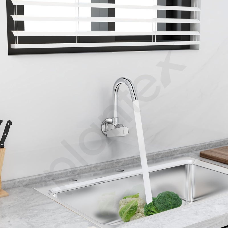 Plantex Kitchen Sink Tap with Wall Flange Teflon TapeWall Mount Sink Tap for Kitchen BasinSwan Neck Tap for Kitchen Sink with 360 Swivel Spout Chrome Celesiya1247 - Image 2