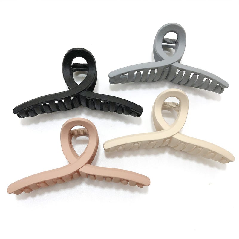 Nalodu 4.3 Inch Hair Claw Clips Large No Slip Big Matte Jaw Butterfly Clip for Thin Fine Thick Hair Women, 4 Pack - Image 1