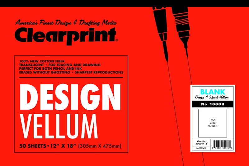 Clearprint دفتر تصميم فلام 12" × 18" 1000H، 16 رطل، 100% قطن، 50 ورقة، 1 كل واحد - Image 1