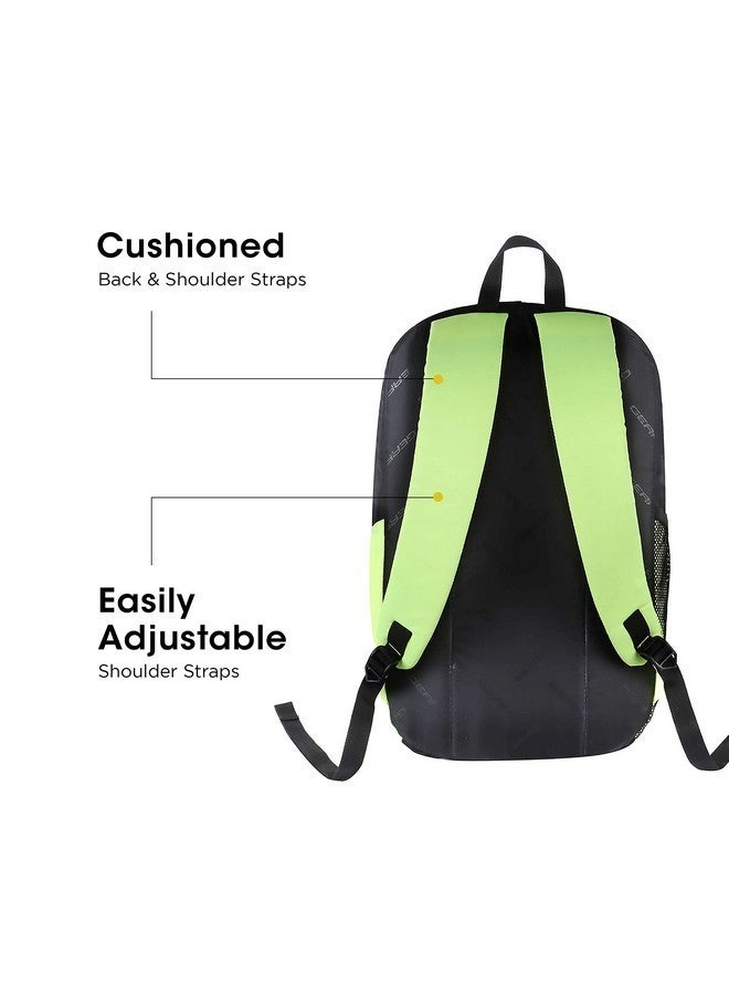 Gear SUPERIOR XL 17L Samll Water Resistant School Backpack/College Bag/Sports Bag with Shoe Compartment for Men/Women (Black-Fluroscent Green) - Image 4