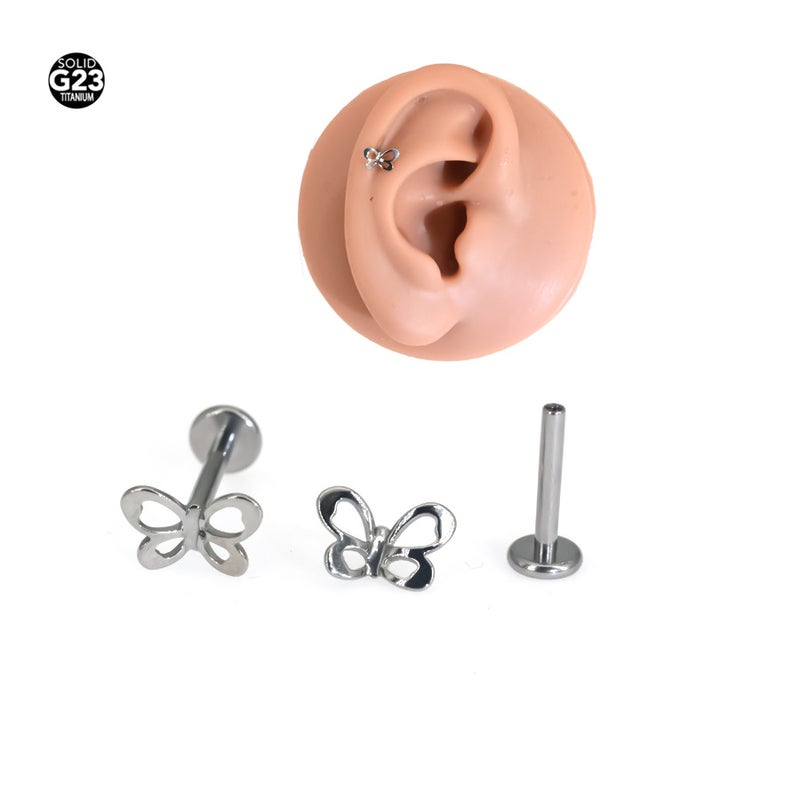 F136 Implanted Titanium Alloy Hollow Butterfly Lip Nail Ear Bone Nail Trus 1.2Mm Internal Teeth 0.9 Mouth - Image 2