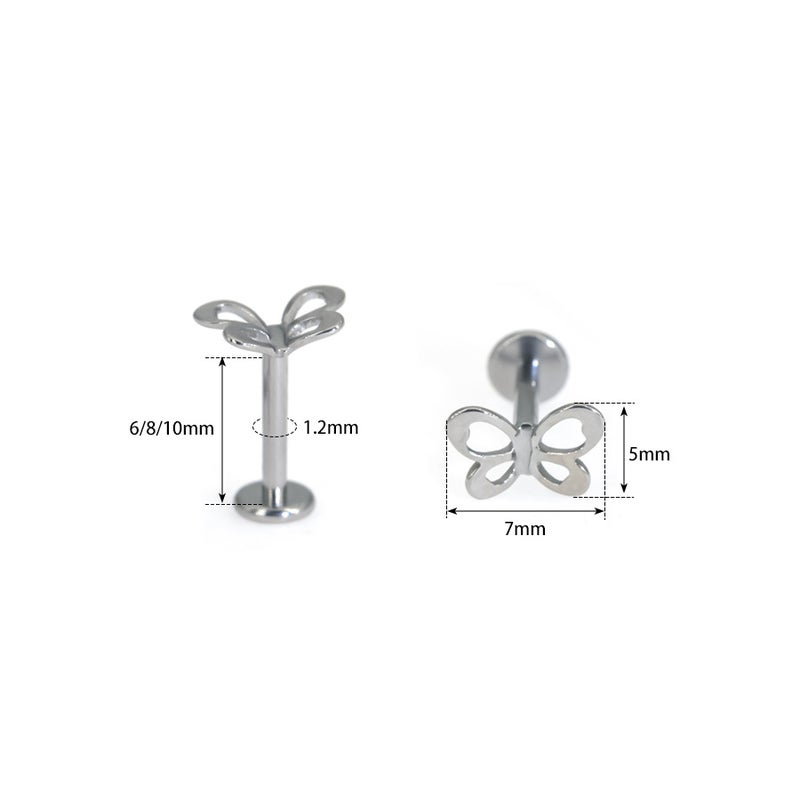 F136 Implanted Titanium Alloy Hollow Butterfly Lip Nail Ear Bone Nail Trus 1.2Mm Internal Teeth 0.9 Mouth - Image 3