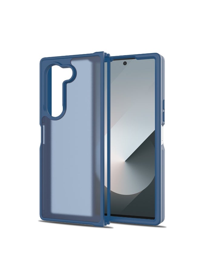 NIBEMINENT Four Corners Of Fall Prevention Protection Case With Magsafe For Samsung Galaxy Z Fold 7, Blue