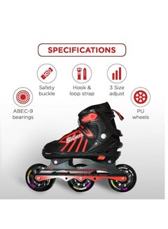 ENDLESS  Inline Adjustable Skates | Aluminium Chassis and 100 mm PU Three Wheels | With ABEC 9 Bearings | Indoor and Outdoor  - Image 3