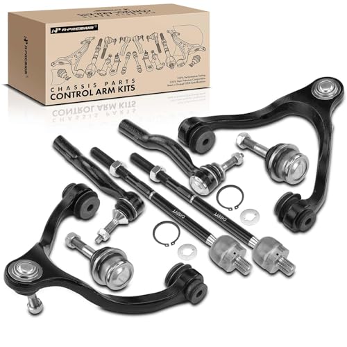 A-Premium Set of 8, Front Upper Control Arm, Lower Ball Joint, Inner Outer Tie Rod End, Compatible with Ford Crown Victoria 03-11, Lincoln Town Car 03-11, Mercury Grand Marquis 03-11, Marauder 03-04 - Image 1