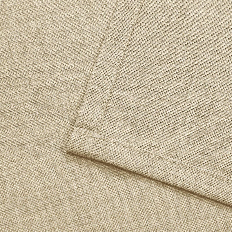 JIUZHEN Faux Linen Window Valance - Beige Light Filtering Rod Pocket Farmhouse Valances for Kitchen, Living Room, Bathroom, 42x18 Inch, 1 Panel - Image 5