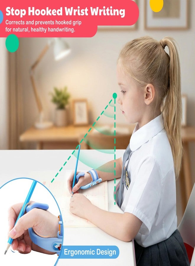 Owlprince Grips for Pencil for Kids Handwriting, Ergonomic Wrist Support Brace for Kid (Right Hand Only) Adjustable Anti-Hook Writing Posture Correction for Preschooler, Students, Classroom Aid Tool - Image 2