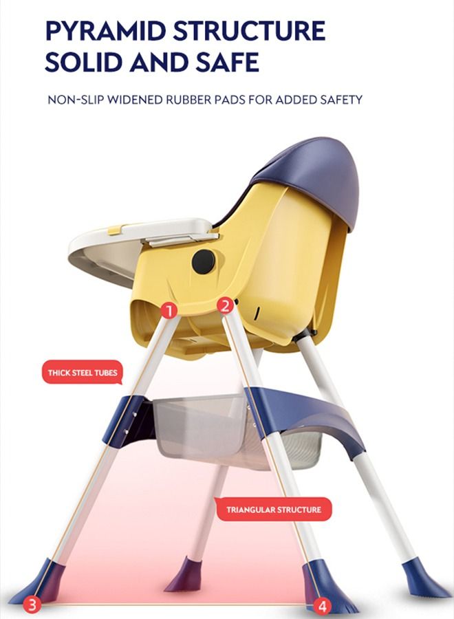 Star Core Adjustable High Chair With Dining Tray And Safety Seat Belt For Children - Image 2