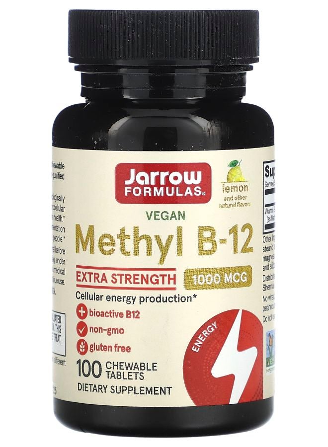 jarrow formulas Methyl B-12 Extra Strength Lemon 1000 mcg 100 Chewable Tablets