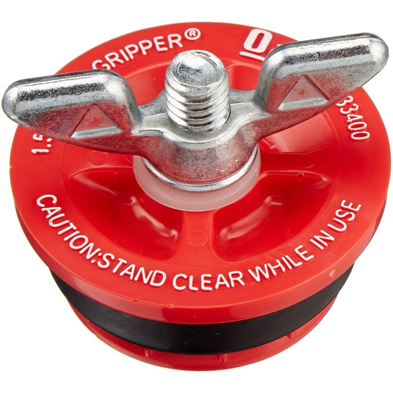Oatey 33400 Mechanical End-of-Pipe Gripper Plug, 1-1/2 in., Red, 1 Count - Image 1
