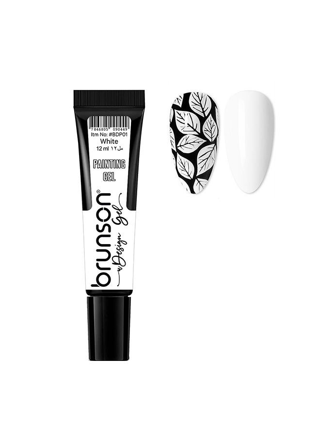 brunson Gel Polish Nail Art Gel Liner - 1 pcs 12ml Classic Color Gel Art Paint for Nails Built Thin French Line Nail Art Brush in Gel Pens Soak off Manicure Salon Nails Art BDP01  - Image 1