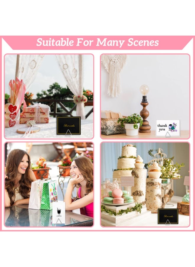 Bukela 30 Pieces Table Number Holder Place Samll Triangle Shape Name Numbers Table Photo Picture Holder Stand Clip for Wedding Baby Shower Party, Suitable for Small Card(Silver) - Image 5