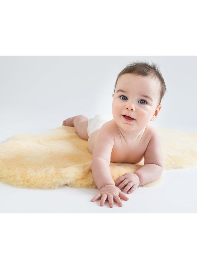 Woolino Sheepskin Rug for Babies , 100% Natural Australian Lambskin, Luxuriously Soft Shorn Lambskin Wool, 2 x 3 Feet, Flax - Image 4