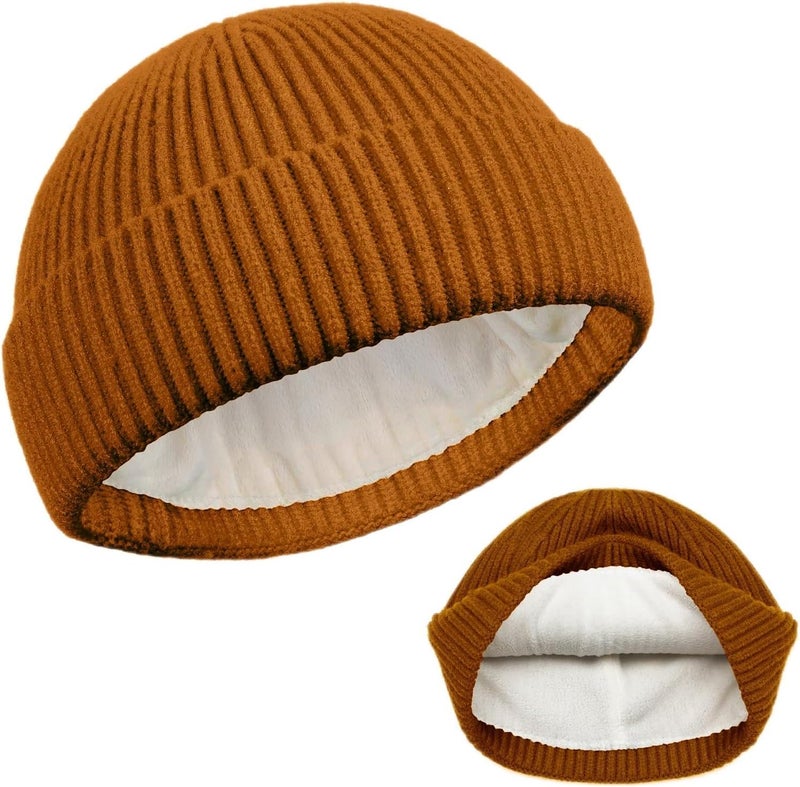 Roybens Swag Wool Knit Cuff Short Fisherman Beanie for Men Women, Winter Warm Hats - Image 1
