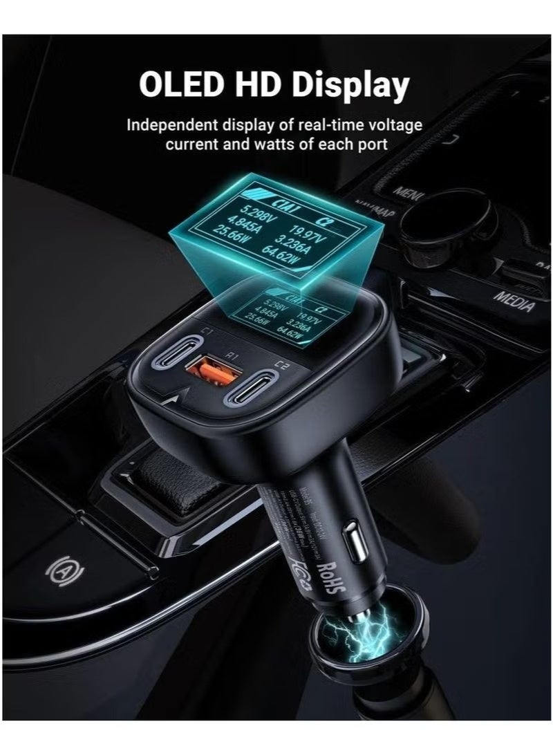 ACEFAST Fast Charge Car Charger B5 – 101W with 2x USB-C + USB-A Ports, Quick Charging for iPhone, Android, Tablets, Laptops – Ultra-Fast Power Delivery, Smart Overload Protection, Compact & Durable Design for Travel - Image 3