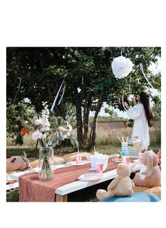 Generic Translucent Table Runner Chessian Tablecloth for Wedding Reception Bridal Shower Party Decoration Table Centerpiece 90400CM  - Image 4