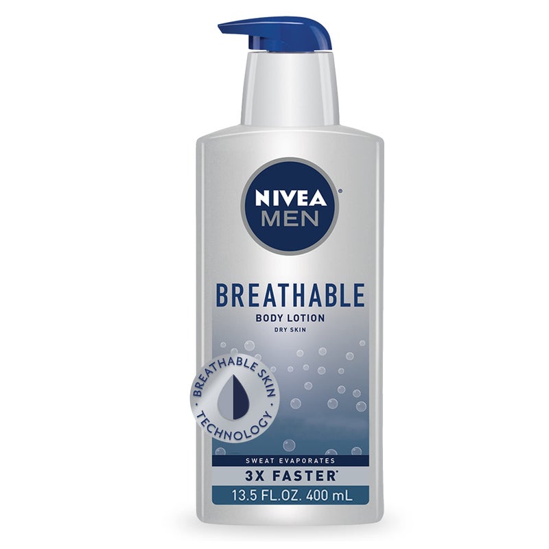NIVEA MEN Breathable Body Lotion, 48 Hour Hydrating Lotion for Men, 13.5 Fl Oz Bottle - Image 1