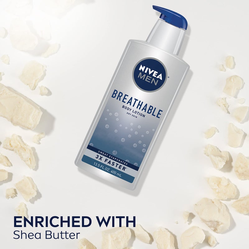 NIVEA MEN Breathable Body Lotion, 48 Hour Hydrating Lotion for Men, 13.5 Fl Oz Bottle - Image 5