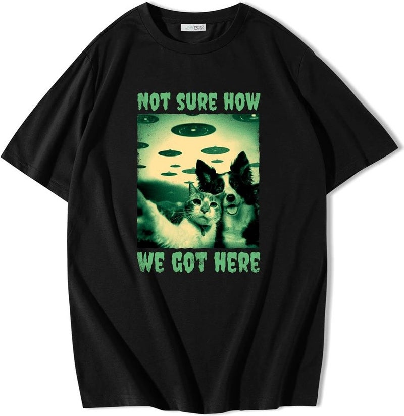 Oversize Cat And Dog Selfie T-Shirt