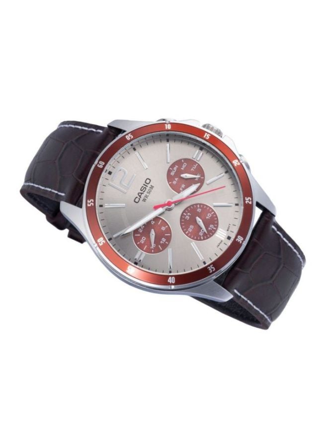 كاسيو ساعة يد إنتايسر بعقارب مقاومة للماء طراز MTP-1374L-7A1 - قياس 47 مم - لون أسود رجال - Image 5