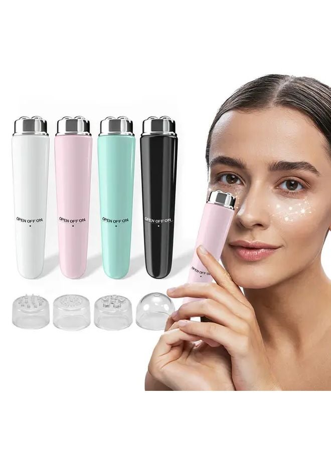 مساج الوجه والعين الوردي مع ٤ رؤوس قابلة للتبديل - محمول ولا يحتاج بطارية - هدية مجانية - Image 4