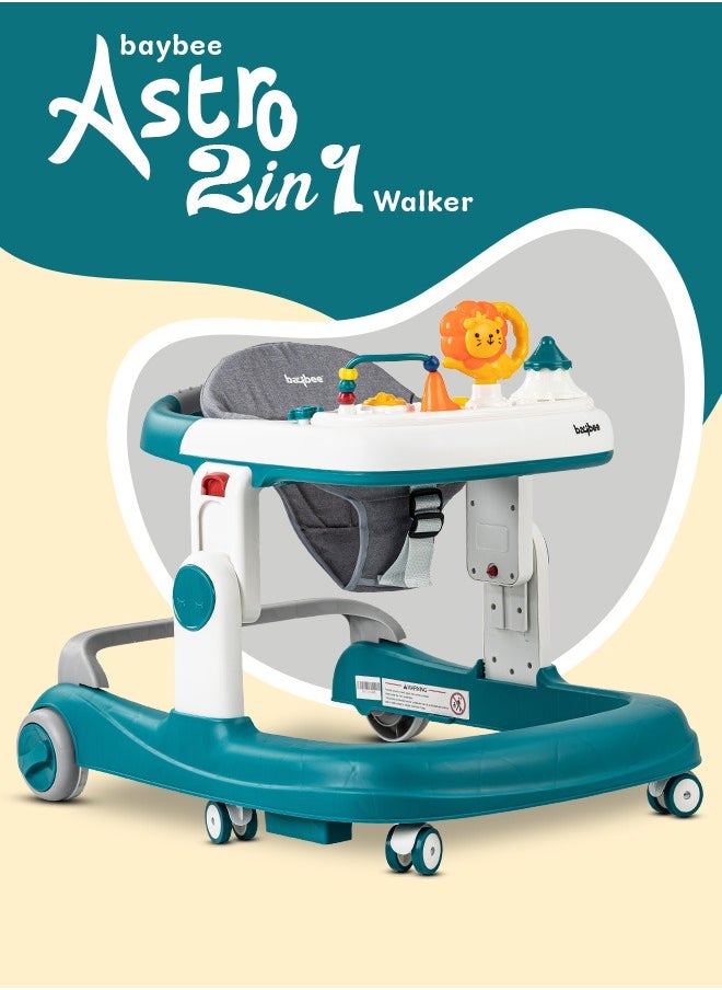 BAYBEE Astro 2 In 1 Baby Round Walker With 3 Adjustable Height Musical Toy Bar, Speed Adjustable Wheel, 6 To 24 Months, Boys/Girls, Green  - Image 2