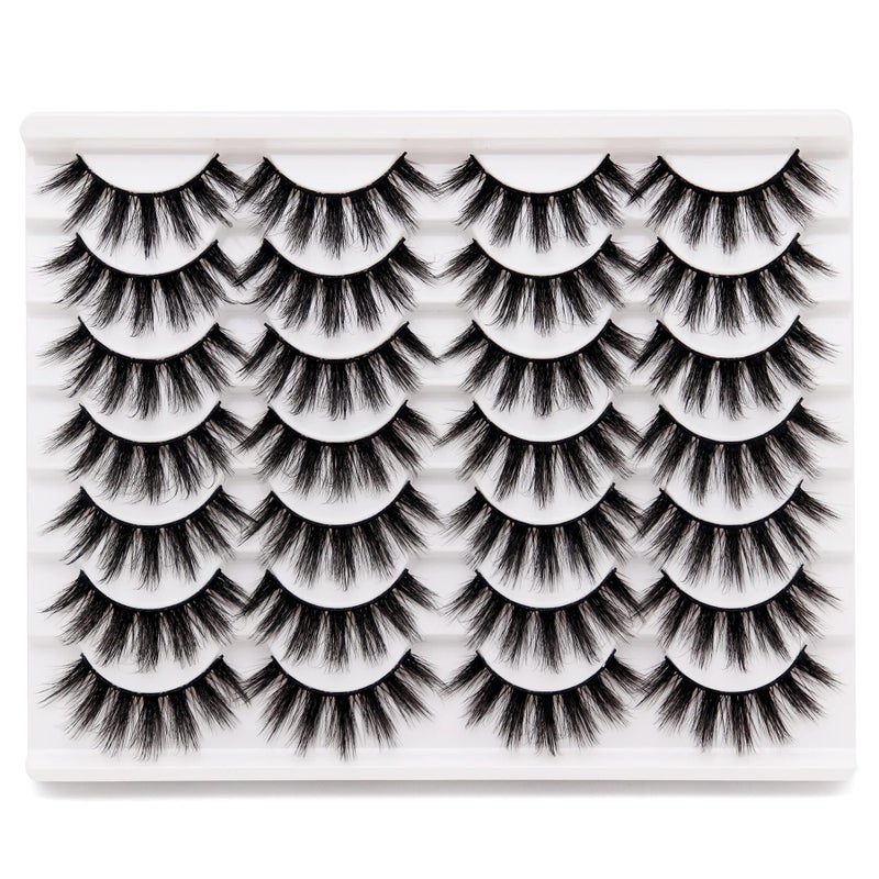 Losha Eyelashes Natural Look Faux Mink Lashes Pack Handmade Fluffy False Eyelashes 14 Pairs Eye Lashes 3D07