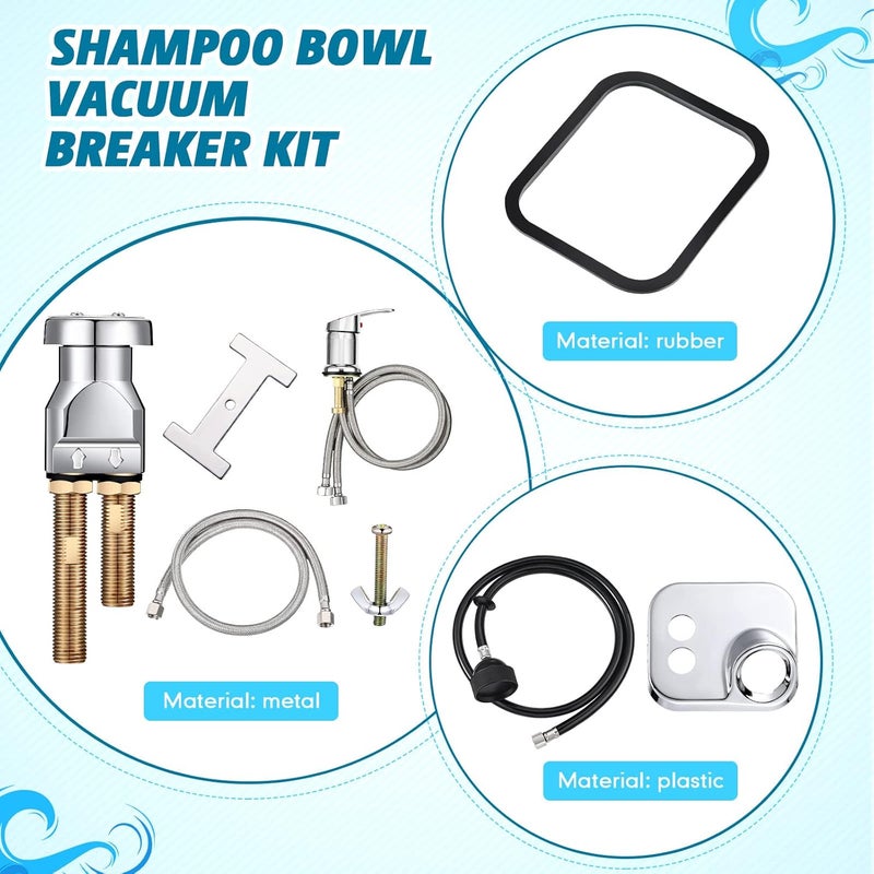 Hortsun Shampoo Bowl Vacuum Breaker Kit Shampoo Bowl Faucet Salon Sink Parts Shampoo Sink Parts for Replacement 16 Pcs  - Image 3