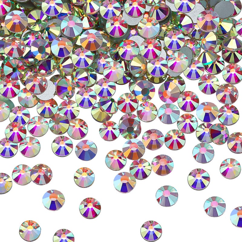 Bememo SS20 AB Crystal Diamond Rhinestones Flat Back Round Rhinestones Iridescent Crystals Round Beads Flat Back Glass (1440 Pieces) - Image 1