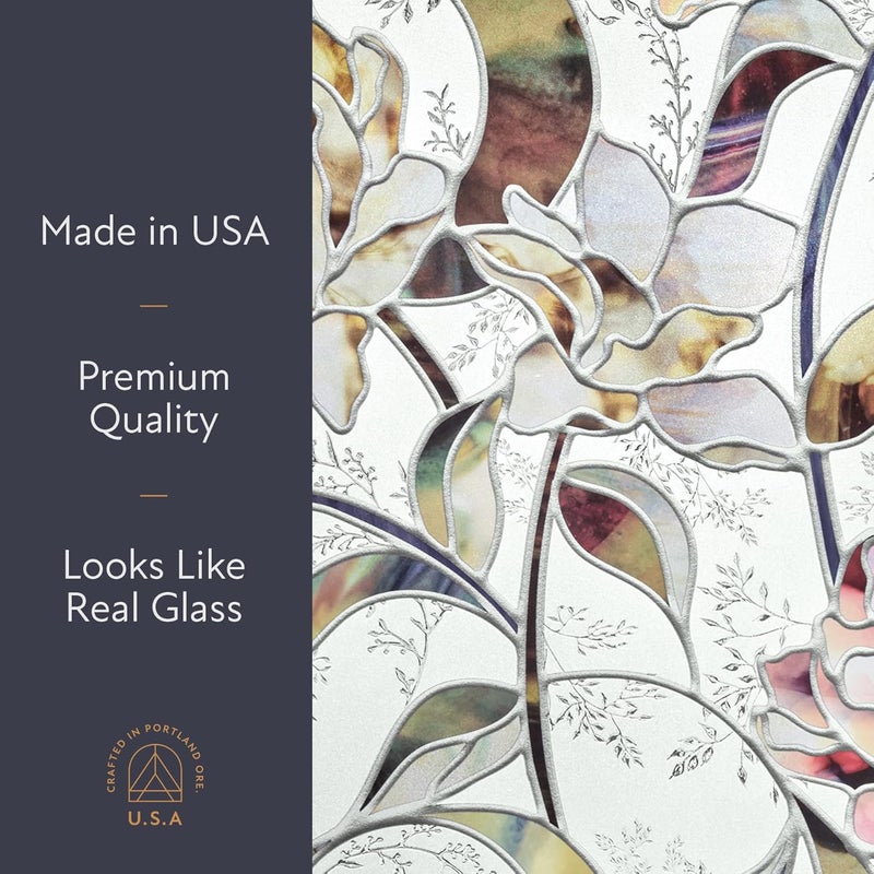 Artscape Begonia | Privacy Window Film with Vibrant Colored Pattern | Non-Adhesive & UV Protection | Easy to Apply & Removable | 24 x 36 Inches | Made in USA - Image 5