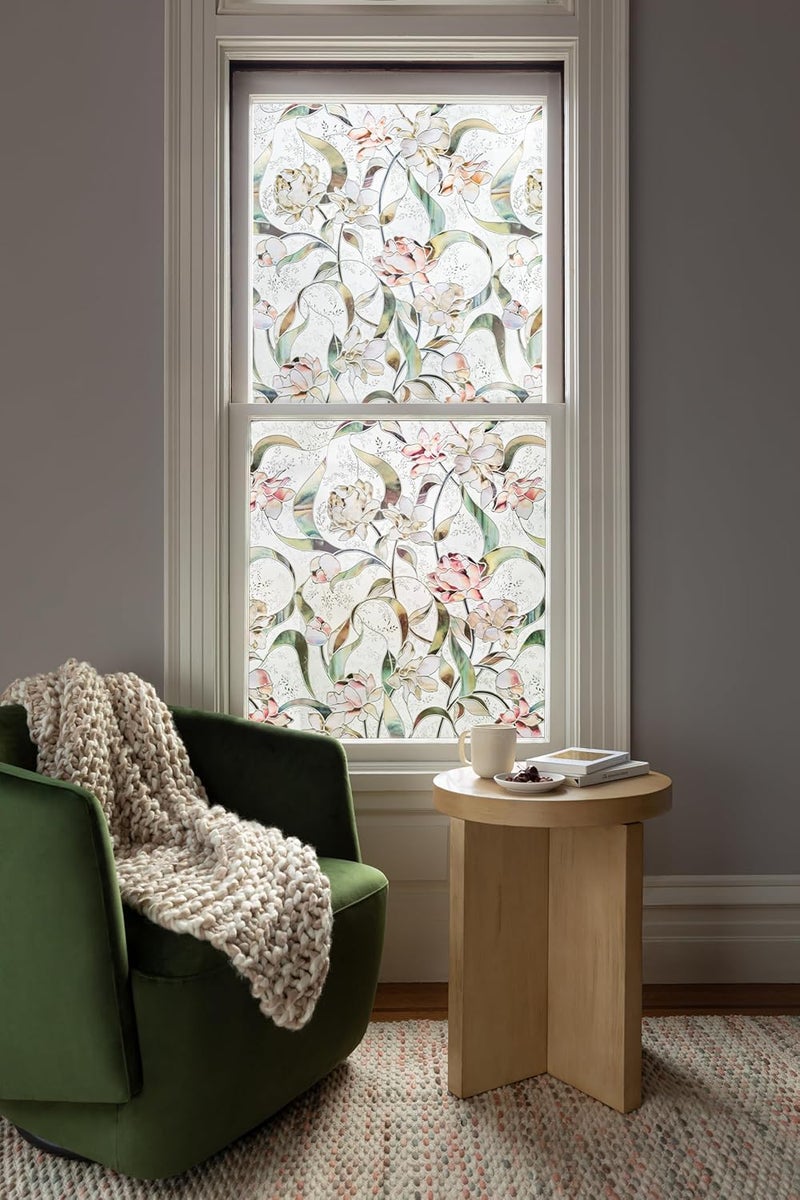 Artscape Begonia | Privacy Window Film with Vibrant Colored Pattern | Non-Adhesive & UV Protection | Easy to Apply & Removable | 24 x 36 Inches | Made in USA - Image 2