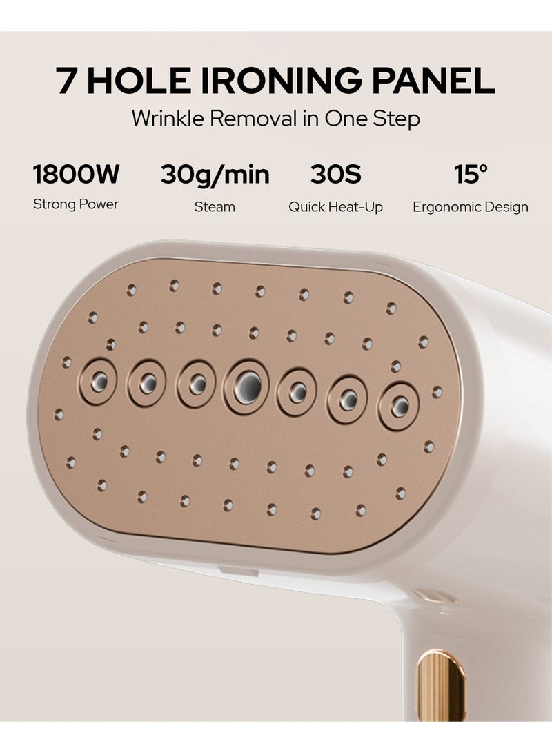 1800W Handheld Steam Iron with Fast Ceramic Heat-Up Plate, Powerful Portable Garment Steamer for Clothes, 30-Second Fast Heat-up, 350ml Water Tank, Powerful Steam Penetration - view 3