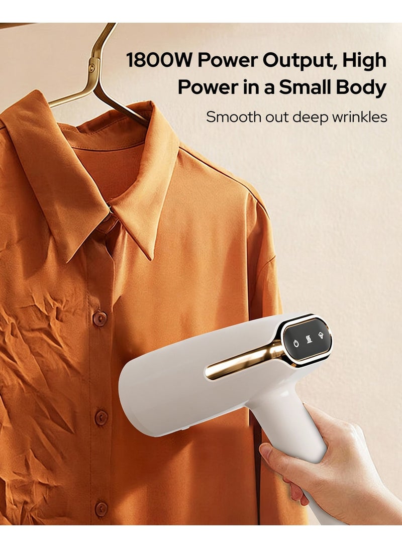 1800W Handheld Steam Iron with Fast Ceramic Heat-Up Plate, Powerful Portable Garment Steamer for Clothes, 30-Second Fast Heat-up, 350ml Water Tank, Powerful Steam Penetration - view 5