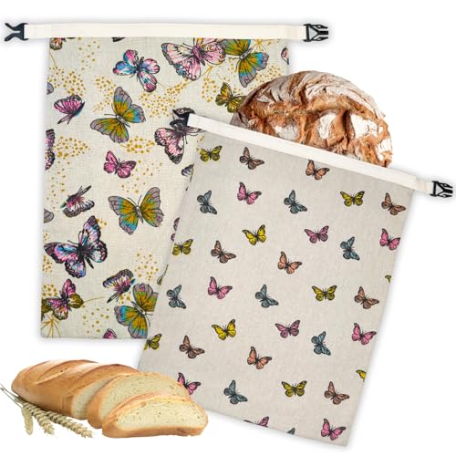 BYTTME 2 Pack Beeswax Bread Bags for Homemade Bread with Zipper, Large 13x17'' Reusable Beeswax Sourdough Bread Storage Bag, Keep Loaves Fresh Longer, Freezer Safe & Airtight, Natural, Zero Waste - Image 1