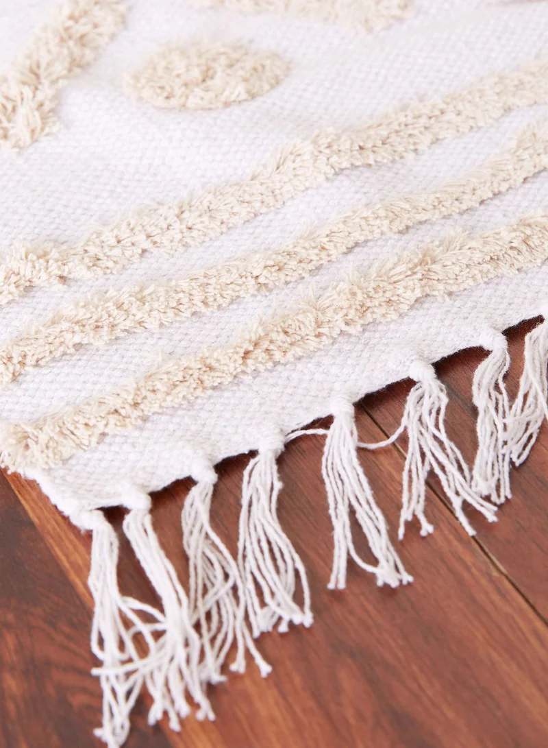 Sass & Belle Blanca Tufted Zigzag Rug