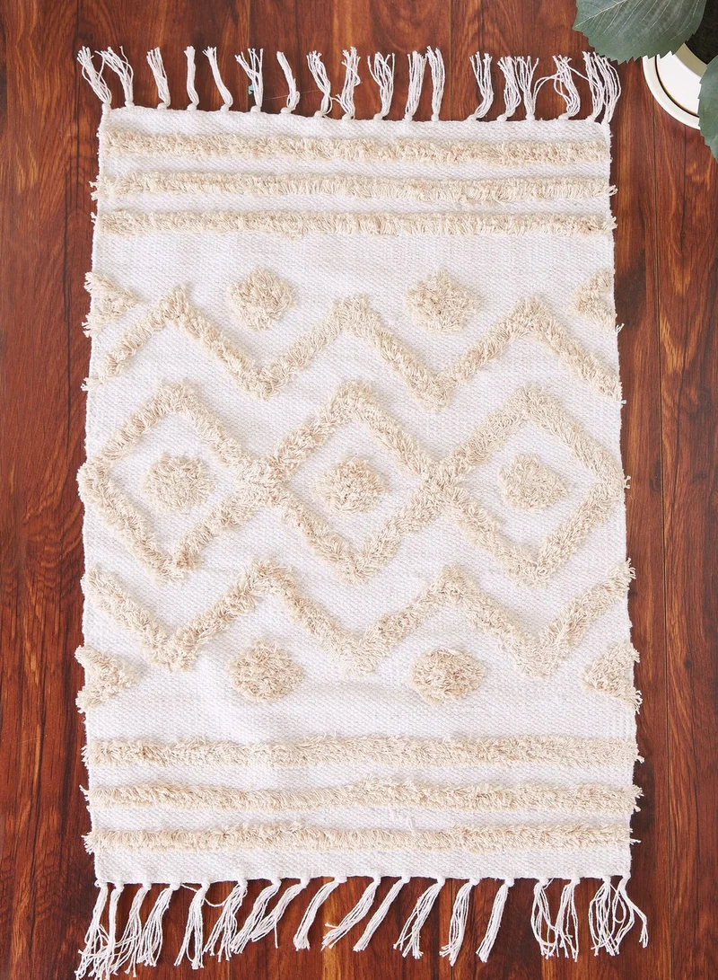 Sass & Belle Blanca Tufted Zigzag Rug
