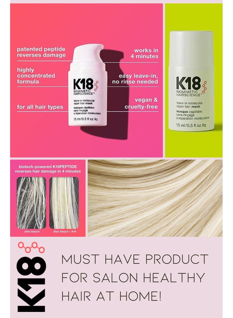 كيه ثمانية عشر K18 قناع الشعر المعالج بجزيئات لتركه في الشعر 15 مل - Image 2